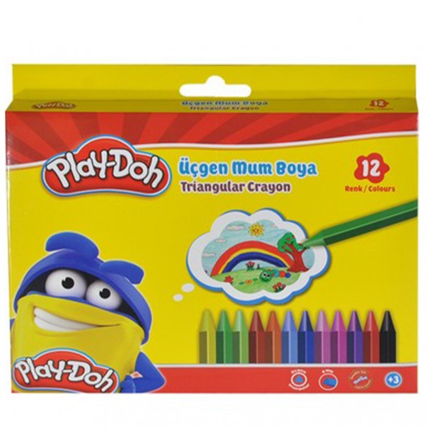 Playdoh üçgen Crayon (mum) Boya 12 Renk