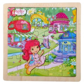 Sunman çilek Kız Ahşap Puzzle 25 Parça