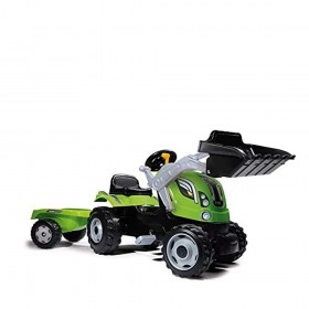 Smoby Tractor Faemer Xl Yeşil Kepçeli Römorklu