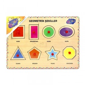 Geometrik Şekiller Tutmali Ahşap Playwood