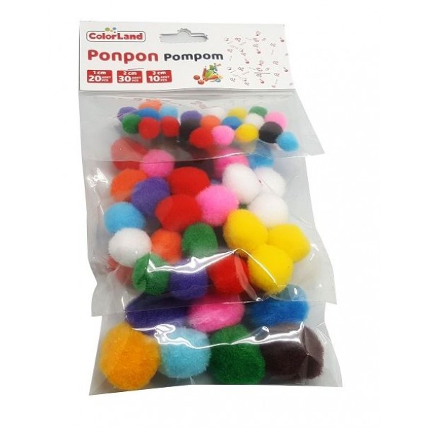 Karışık Ponpon 60lı Karma Color-pon01